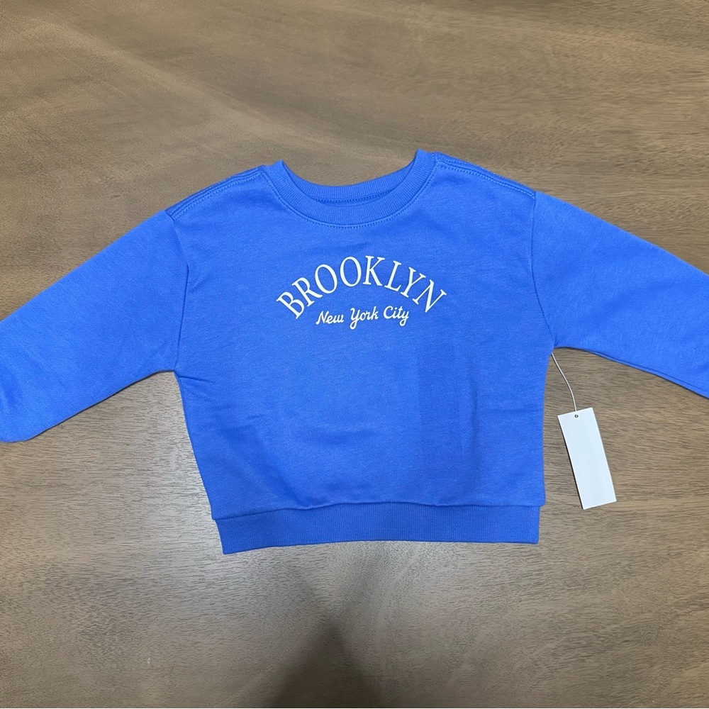 wonder nation Blue 'BROOKLYN New York City' Crewneck Sweatshirt